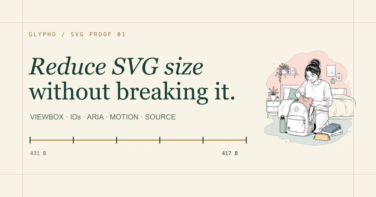 Safety-first SVG compression workflow preserving IDs and accessibility