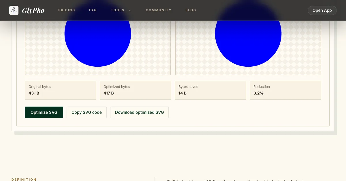 GlyPho Safe result for aria-ids.svg: 431 bytes reduced to 417 bytes